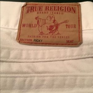 True Religion White Ricky Jeans Size 34